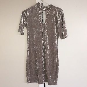 gray velvet dress